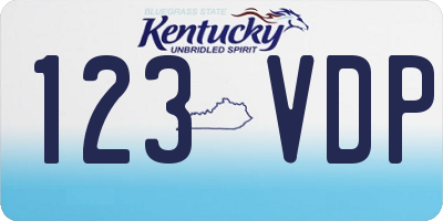 KY license plate 123VDP