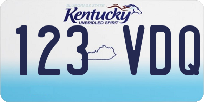 KY license plate 123VDQ