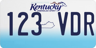 KY license plate 123VDR