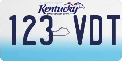 KY license plate 123VDT