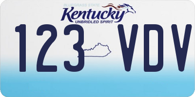 KY license plate 123VDV