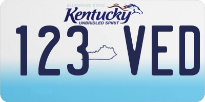 KY license plate 123VED