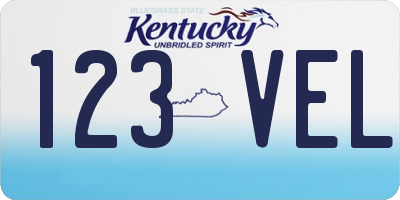 KY license plate 123VEL
