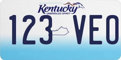 KY license plate 123VEO