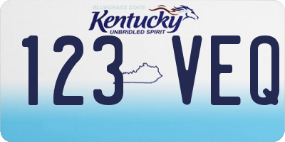 KY license plate 123VEQ