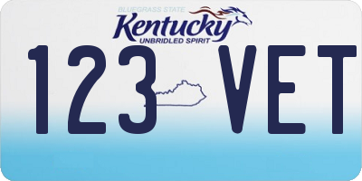 KY license plate 123VET