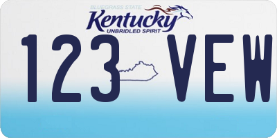KY license plate 123VEW