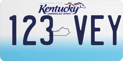 KY license plate 123VEY