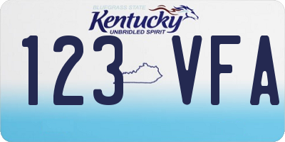 KY license plate 123VFA