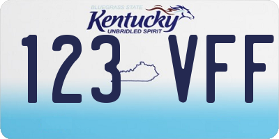 KY license plate 123VFF