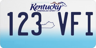 KY license plate 123VFI