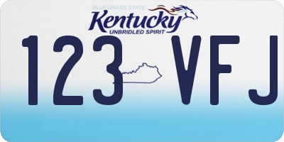 KY license plate 123VFJ
