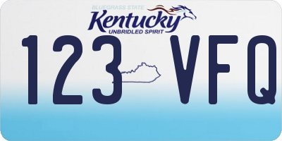 KY license plate 123VFQ