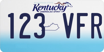 KY license plate 123VFR