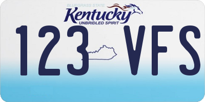KY license plate 123VFS