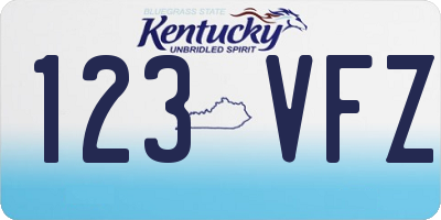 KY license plate 123VFZ