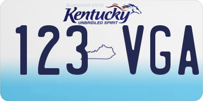 KY license plate 123VGA