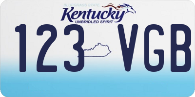 KY license plate 123VGB