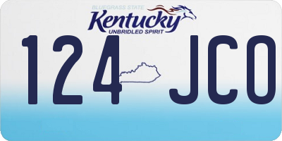 KY license plate 124JCO