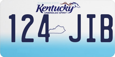 KY license plate 124JIB