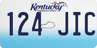 KY license plate 124JIC