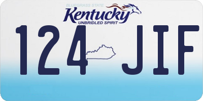 KY license plate 124JIF