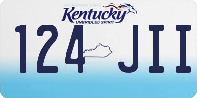 KY license plate 124JII