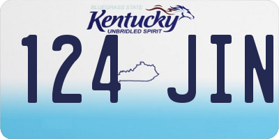 KY license plate 124JIN