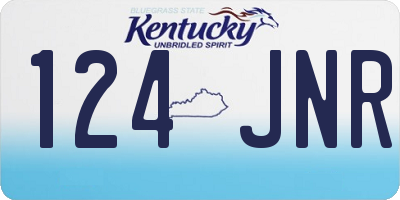KY license plate 124JNR