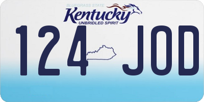 KY license plate 124JOD