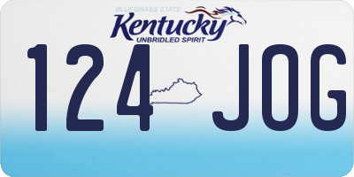 KY license plate 124JOG