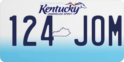 KY license plate 124JOM