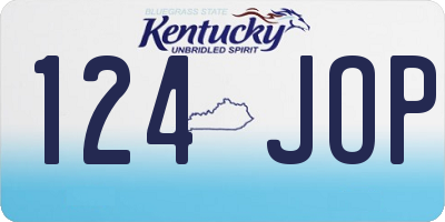 KY license plate 124JOP
