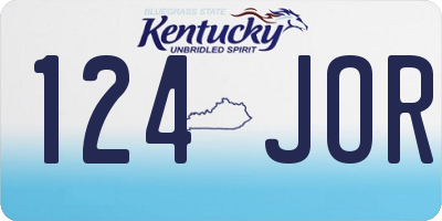 KY license plate 124JOR