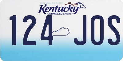 KY license plate 124JOS