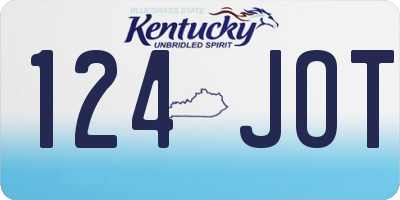 KY license plate 124JOT