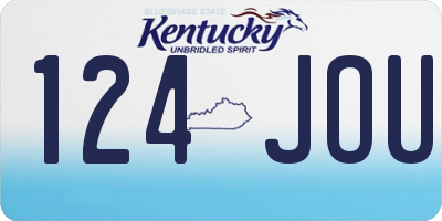 KY license plate 124JOU