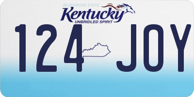 KY license plate 124JOY