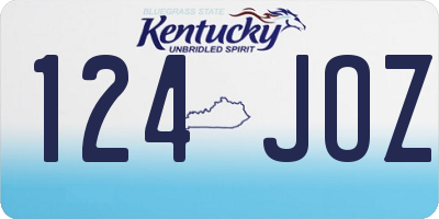 KY license plate 124JOZ