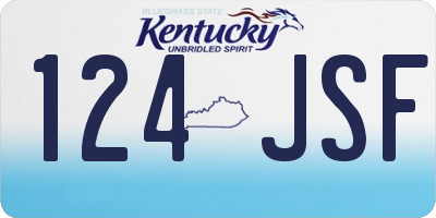 KY license plate 124JSF