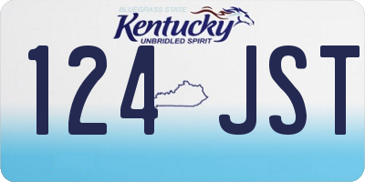 KY license plate 124JST