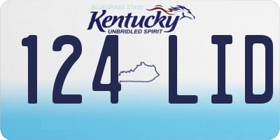 KY license plate 124LID