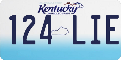 KY license plate 124LIE