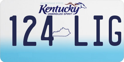 KY license plate 124LIG