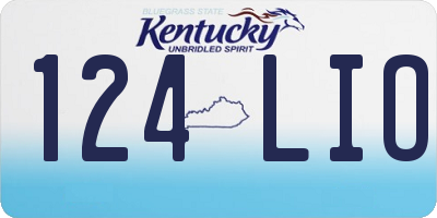 KY license plate 124LIO