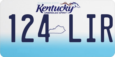 KY license plate 124LIR