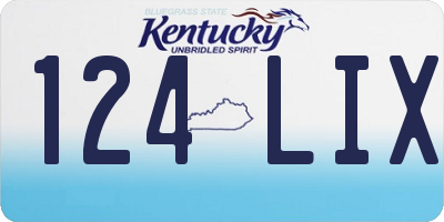 KY license plate 124LIX