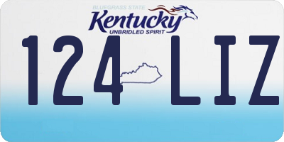 KY license plate 124LIZ