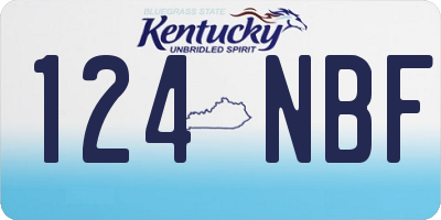 KY license plate 124NBF
