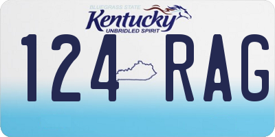 KY license plate 124RAG